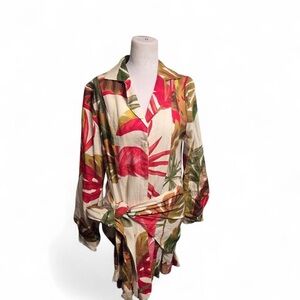 FARM Rio Multicolor Tropical Shirt Dress